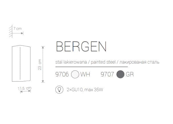 Nowodvorski BERGEN applique LED bianca metallo 2xGU10 9706