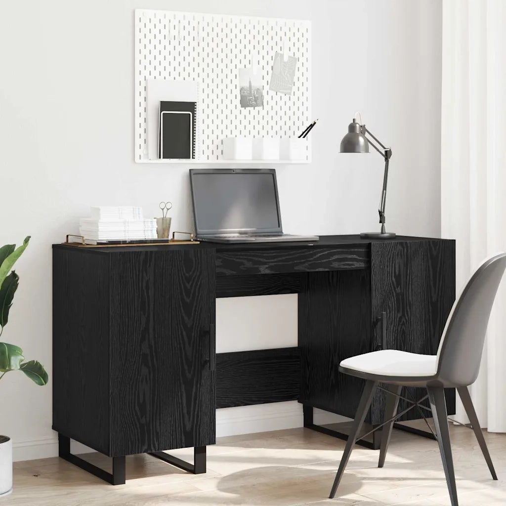 Scrivania Rovere nero 140 x 50 x 75 cm Legno multistrato