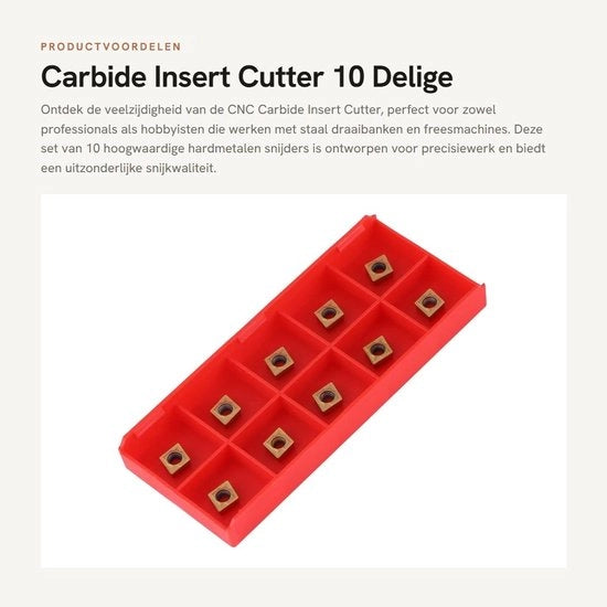 Taglierino con inserti in carburo a scelta fissa con 10 diverse lame - Piastre di cambio rotanti - Snipper in acciaio duro - CCMT060204-HM - YBC251 - Attrezzo a filo per acciaio - Attrezzo per taglio