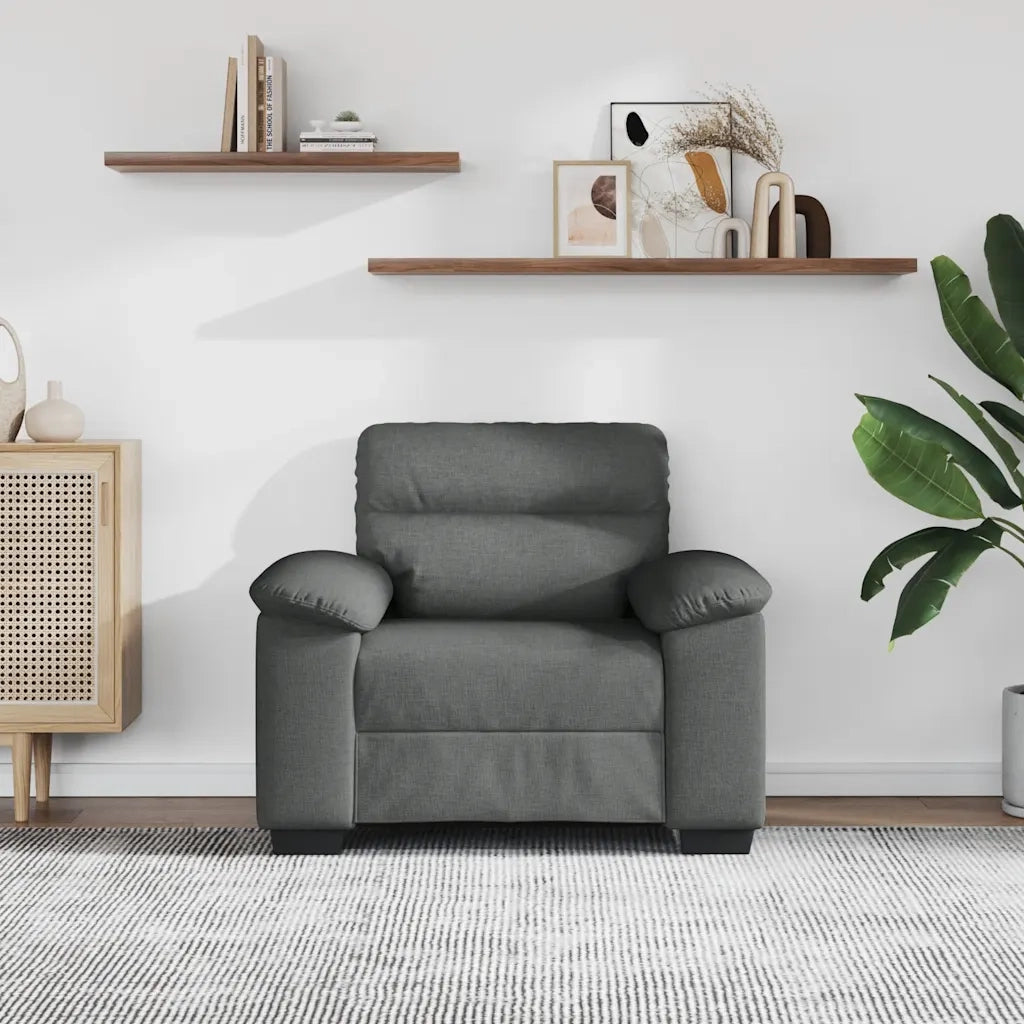 Poltrona Grigio Scuro 100x81x84 cm in Tessuto 4105288