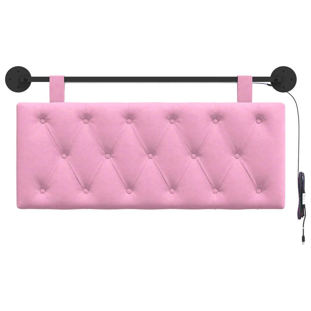 Testiera sospesa Con luce LED Rosa Tessuto