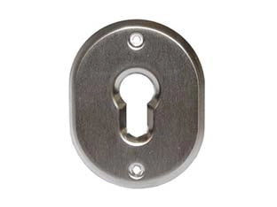 BOCCHETTA OVALE IN OTTONE CROMO SATINATO PER CILINDRI SAGOMATI 316L- - mm.70x90h. spessore mm.4 - 5 pezzi CIPIERRE