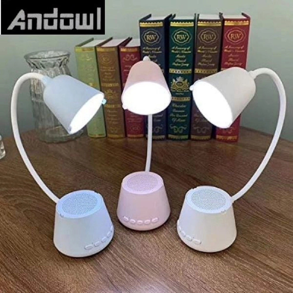 Trade Shop - Lampada Tavolo Led Musica 5in1 Multifunzionale Pieghevole Ricaricabile Usb Q-47 -