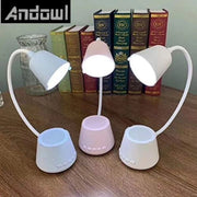 Trade Shop - Lampada Tavolo Led Musica 5in1 Multifunzionale Pieghevole Ricaricabile Usb Q-47 -