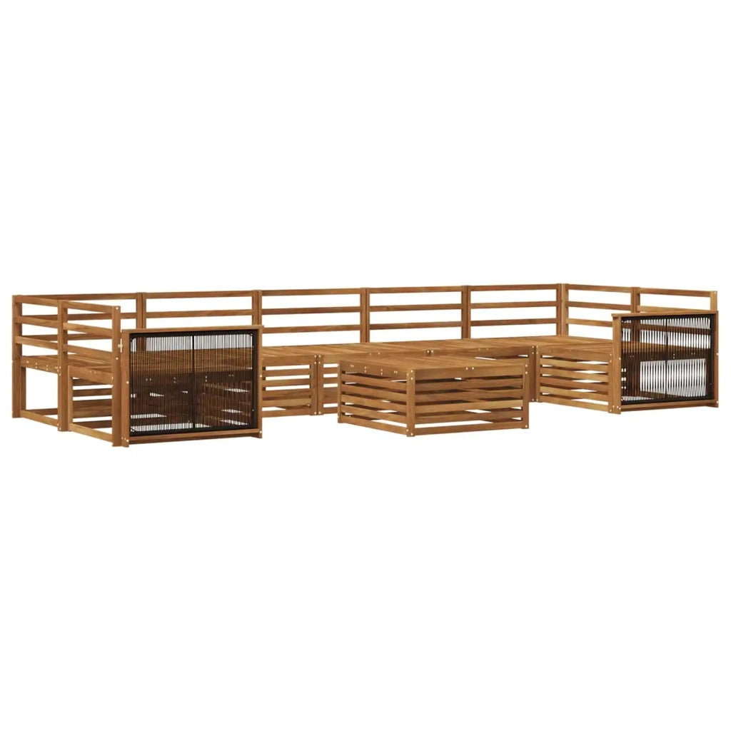 Set di divani da esterno 8 pz Naturale Legno di Acacia Massello 3383142