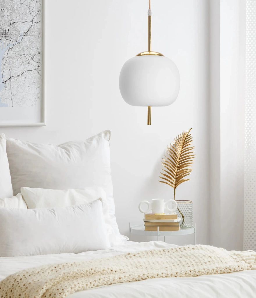 Lampada Da Soffitto Pensile Di Vetro Palla Bianco APP669-1CP