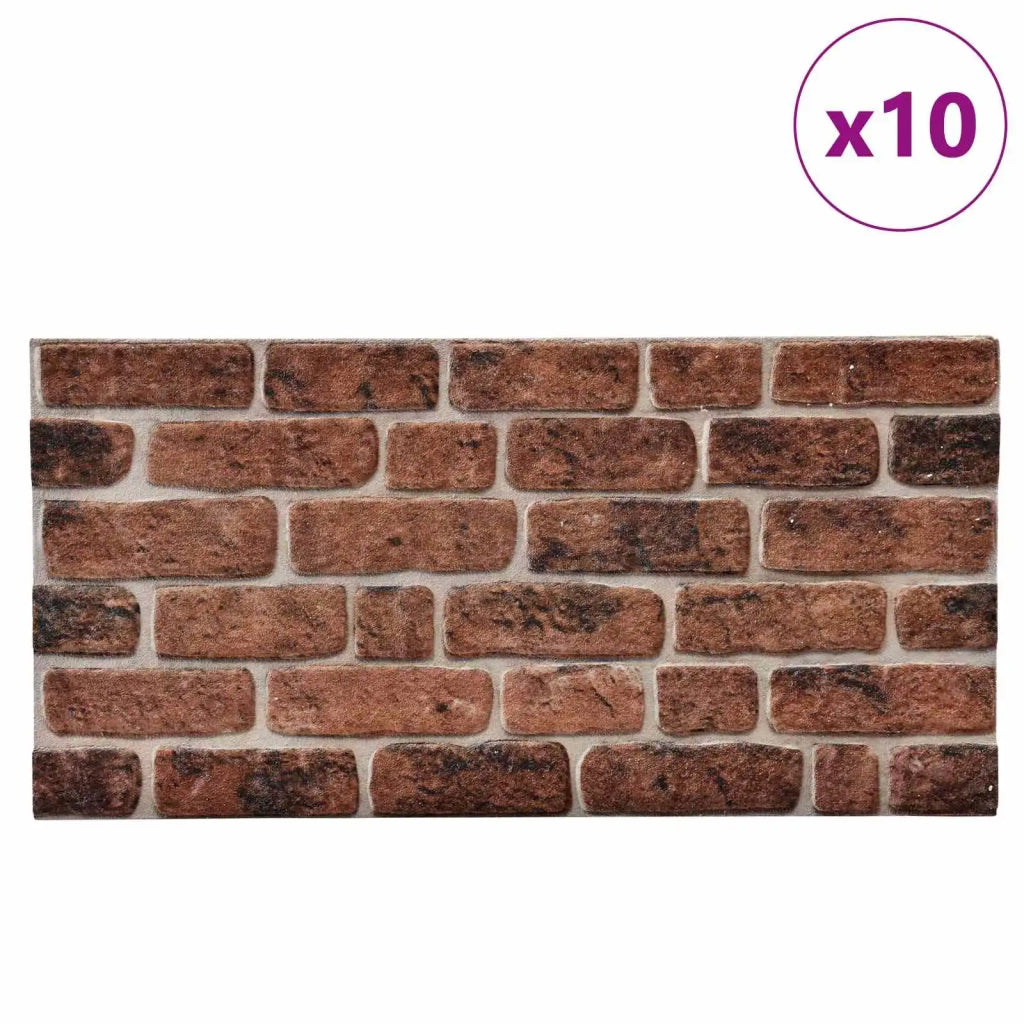 Pannelli da parete 10 pz Mattone Marrone 100 x 50 cm CFW6758123