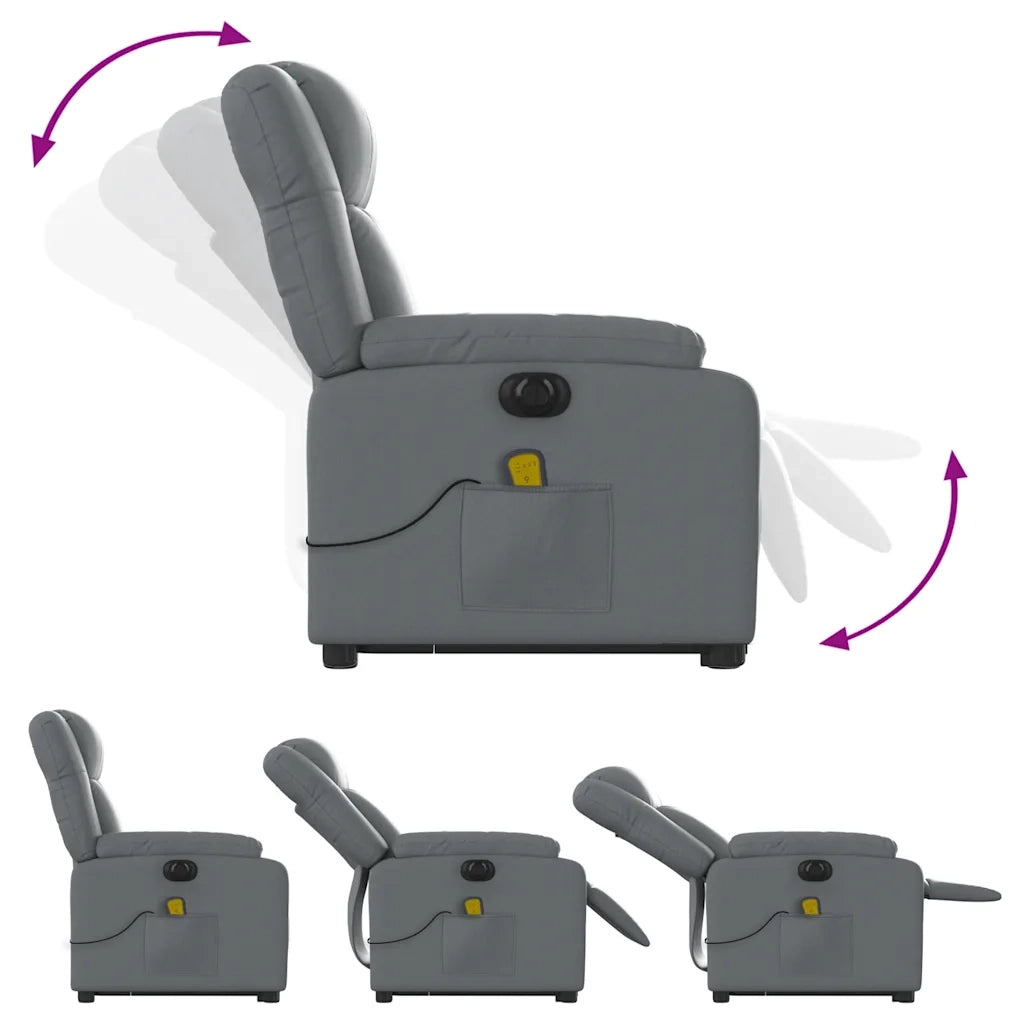Poltrona Alzapersona Elettrica Reclinabile Grigio in Similpelle 3205174