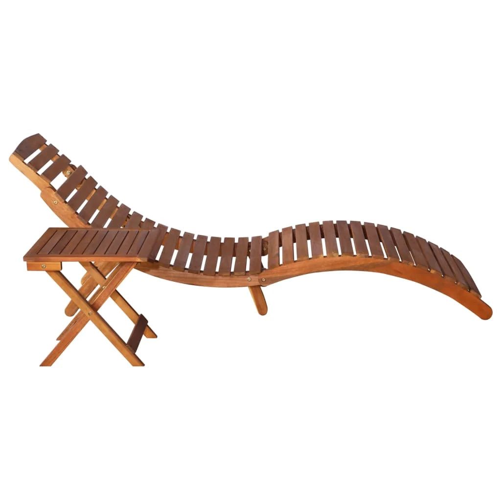 Lettino prendisole sedia a sdraio lettino prendisole letto da giardino mobili da esterno per patio con tavolo legno massello di acacia marrone 02_0012602