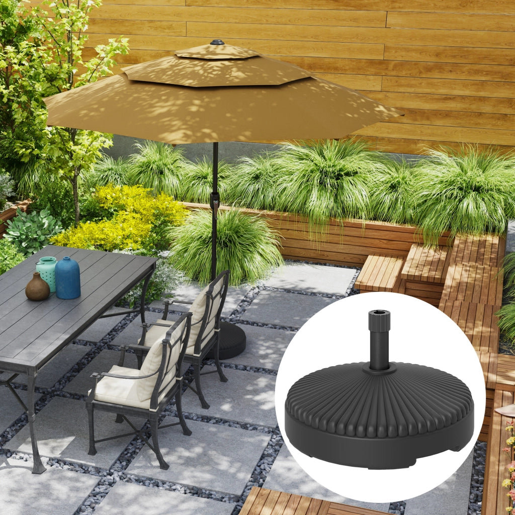 Supporto parasole in HDPE con riempimento acqua sabbia ¨C Zephmum ¨C Nero ?55x30cm