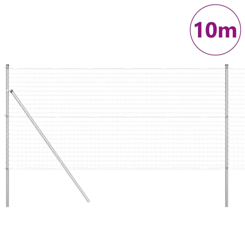 Recinzione Euro con 7 Post 1.2x10 m Acciaio Zincato