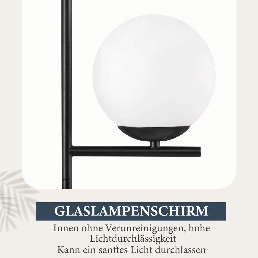 ZMH Lampada da tavolo vetro nero moderno E27 soggiorno per camera letto ufficio senza lampadina