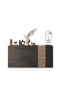 Madia Design Moderno 3 Ante Venus 181x44x84 cm Titanio E Rovere Cadiz