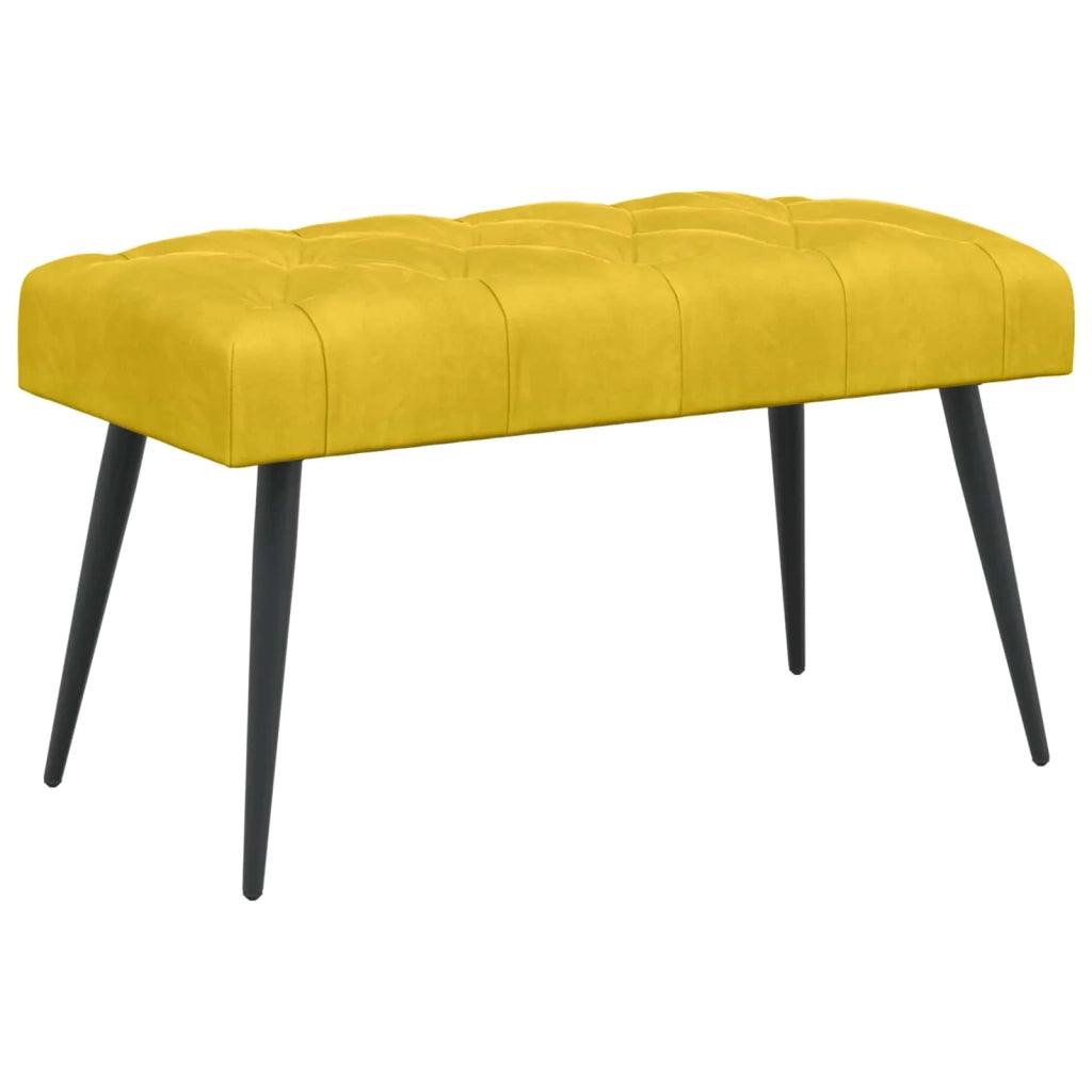 Panchina con bottoni imbottiti Giallo 80 x 40 x 46 cm Velluto 42038564