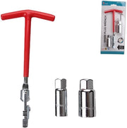 Kit di chiavi per foratura 3 pezzi - Chiave a T - Chiave a mozza - Set di chiavi per foratura - Acciaio di carbonio - 16mm/21mm, Rosso - Set di chiavi per foratura