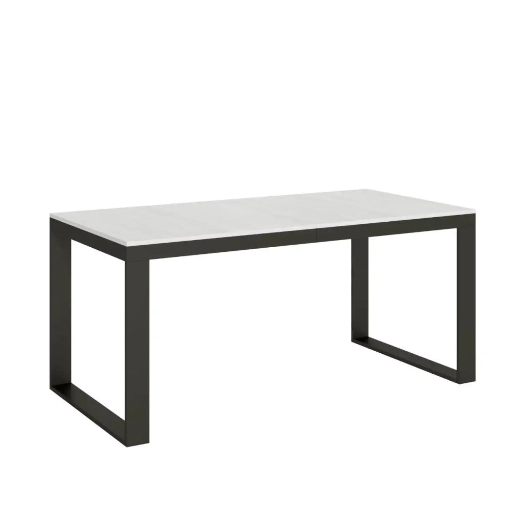 Tavolo allungabile 180/440x90 cm Tecno Evolution colore bianco frassino telaio e gambe antracite
