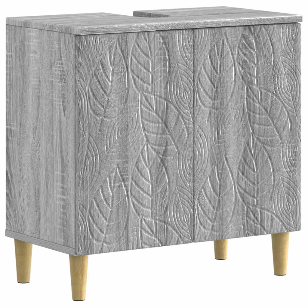 Set di armadietti da bagno in 3 pezzi DELFT Sonoma grigio 3417465