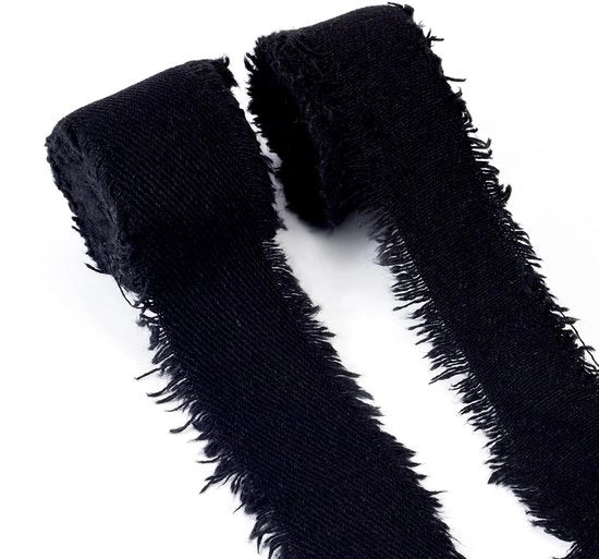 Accessori per abbigliamento a frangetta - Lint a frangetta - 2 rotoli - 25 mm di larghezza - Felpa a frangetta - Pacco regalo - 2 yard per rotolo - Lint a frangetta ruvido