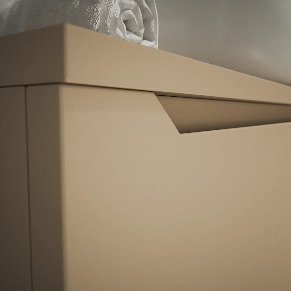 Mobile bagno sospeso 120 cm sabbia opaco un cassettone con top | Bako