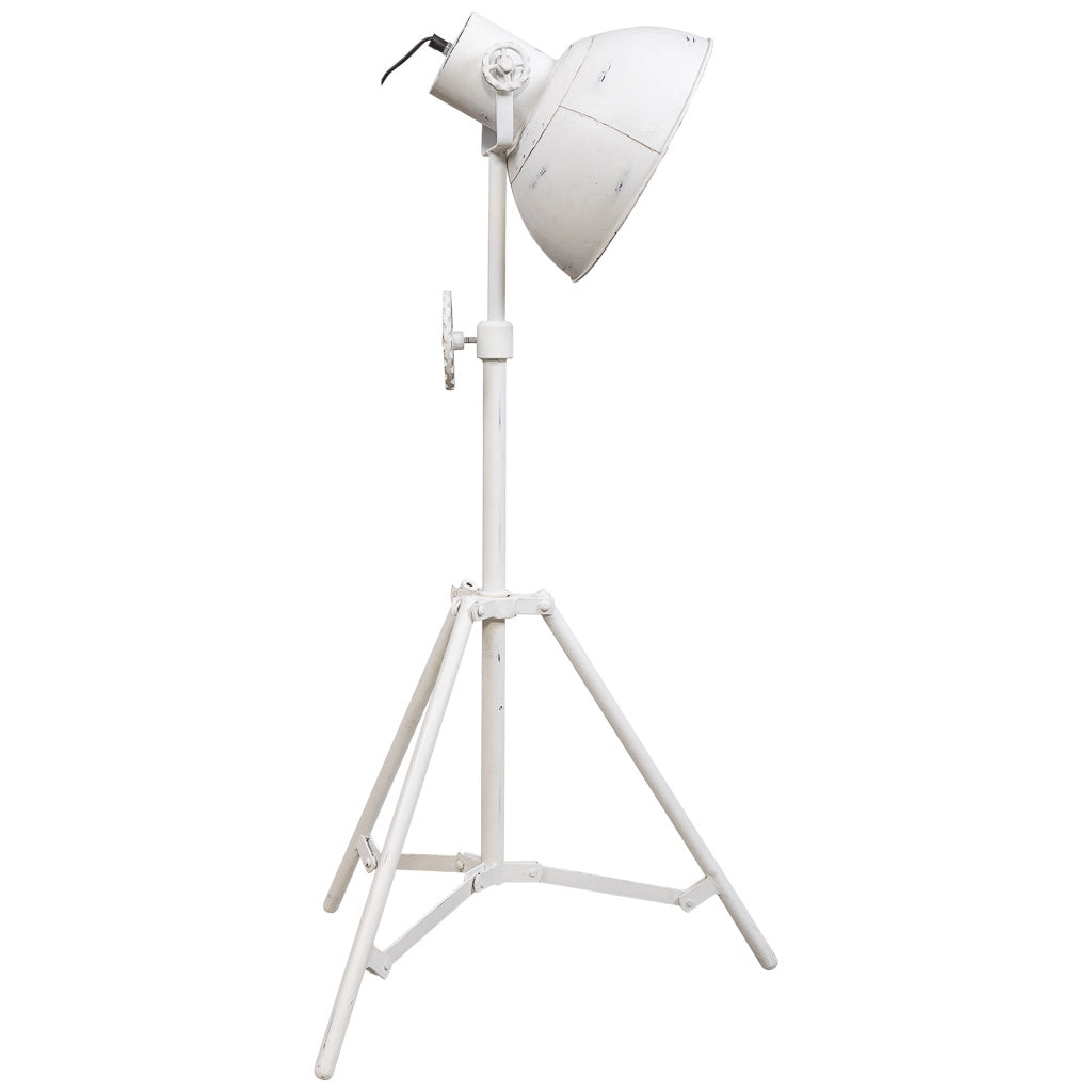Lampada da terra in metallo bianco 30x30x105h