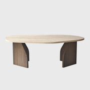 Tavolino in legno "Rock" - 100 x 60 x 35 cm - Travertino