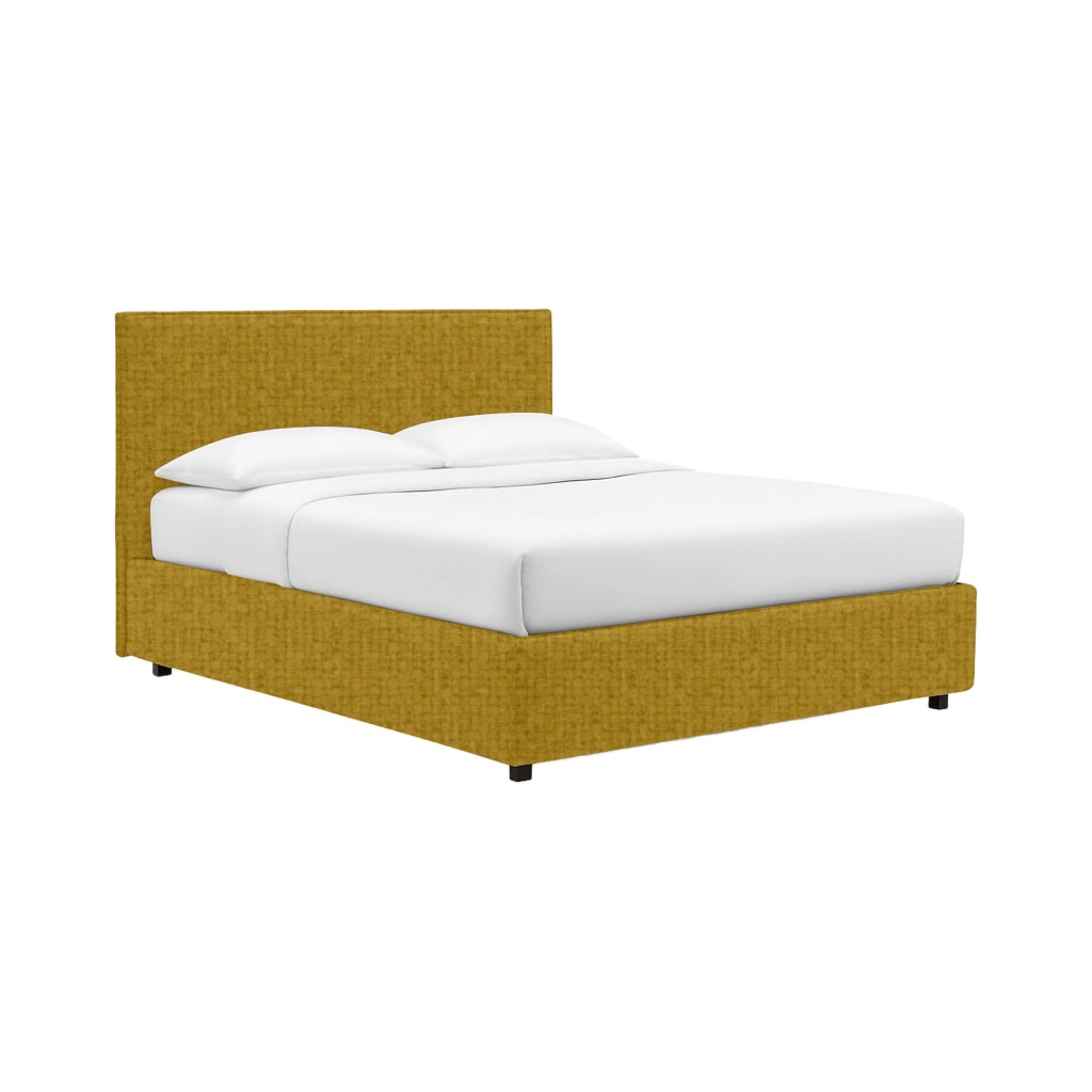 Worthing, Letto Matrimoniale Sfoderabile Made in Italy, Giallo Ocra