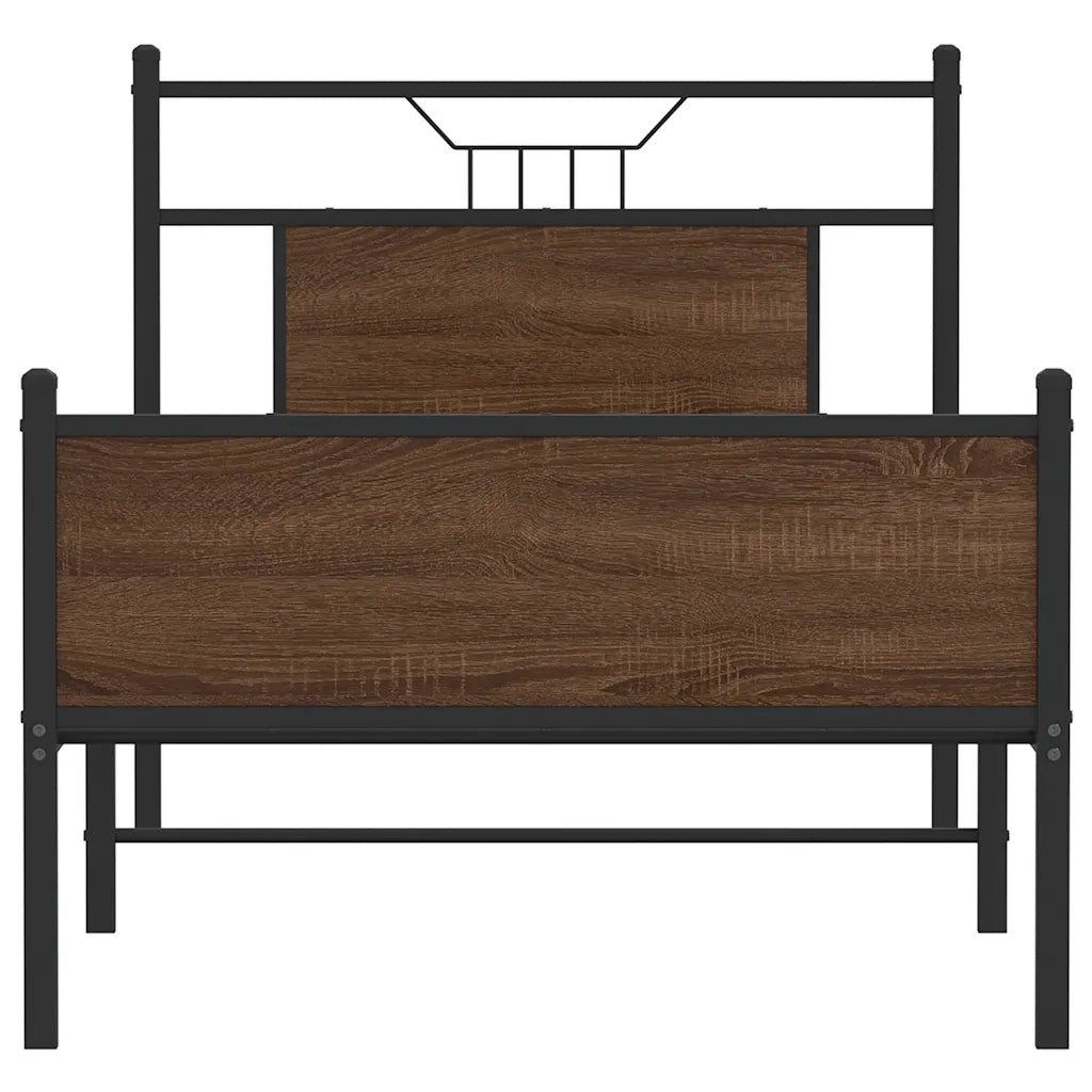 Giroletto senza Materasso-Struttura Letto Rovere Marrone 80x200cm in Truciolato 960184