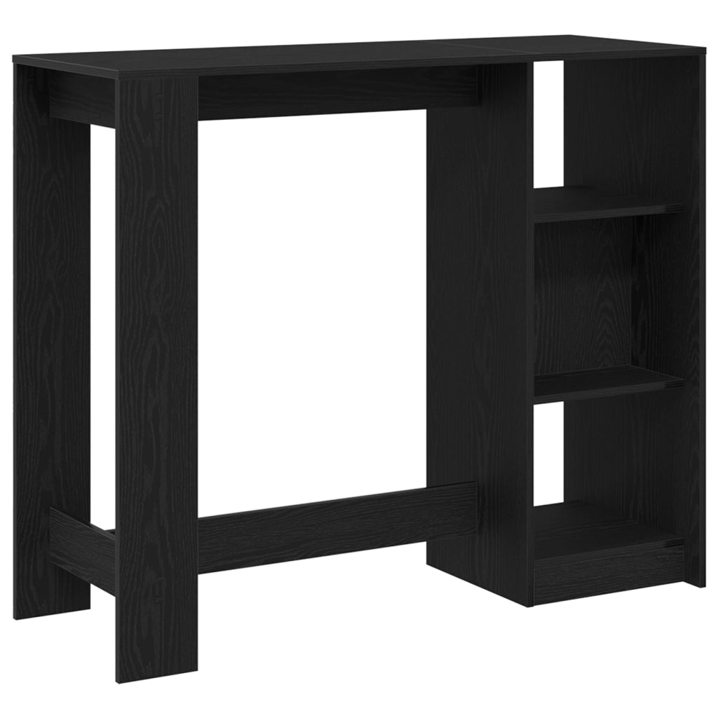 Tavolo da bar con ripiano Nero Rovere 102,5x46x103,5 cm Legno ingegnerizzato