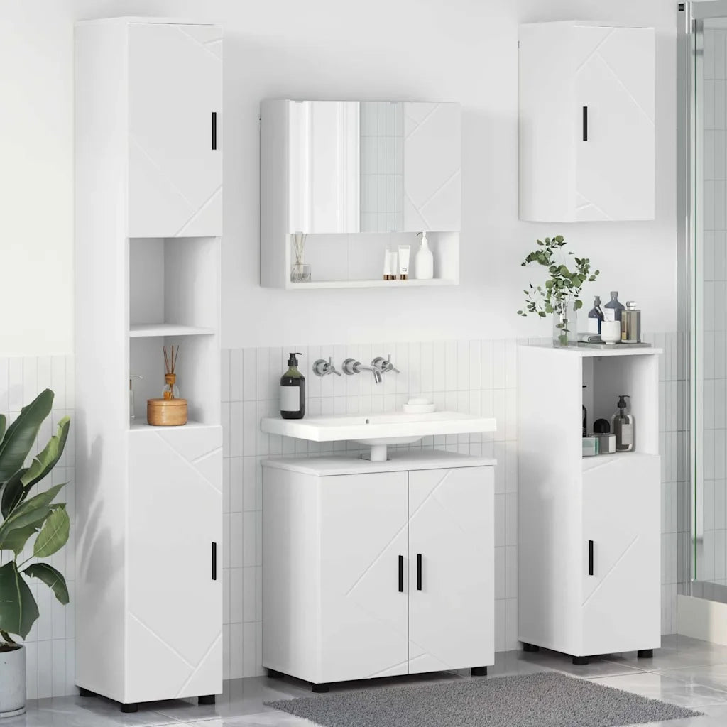 Set di mobili per il bagno Montaggio a parete 5 pcs Bianco