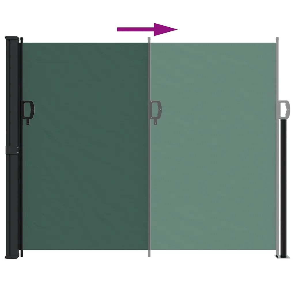 Tenda da Sole Laterale Retrattile-Tenda parasole per giardino Verde Scuro 160x600 cm