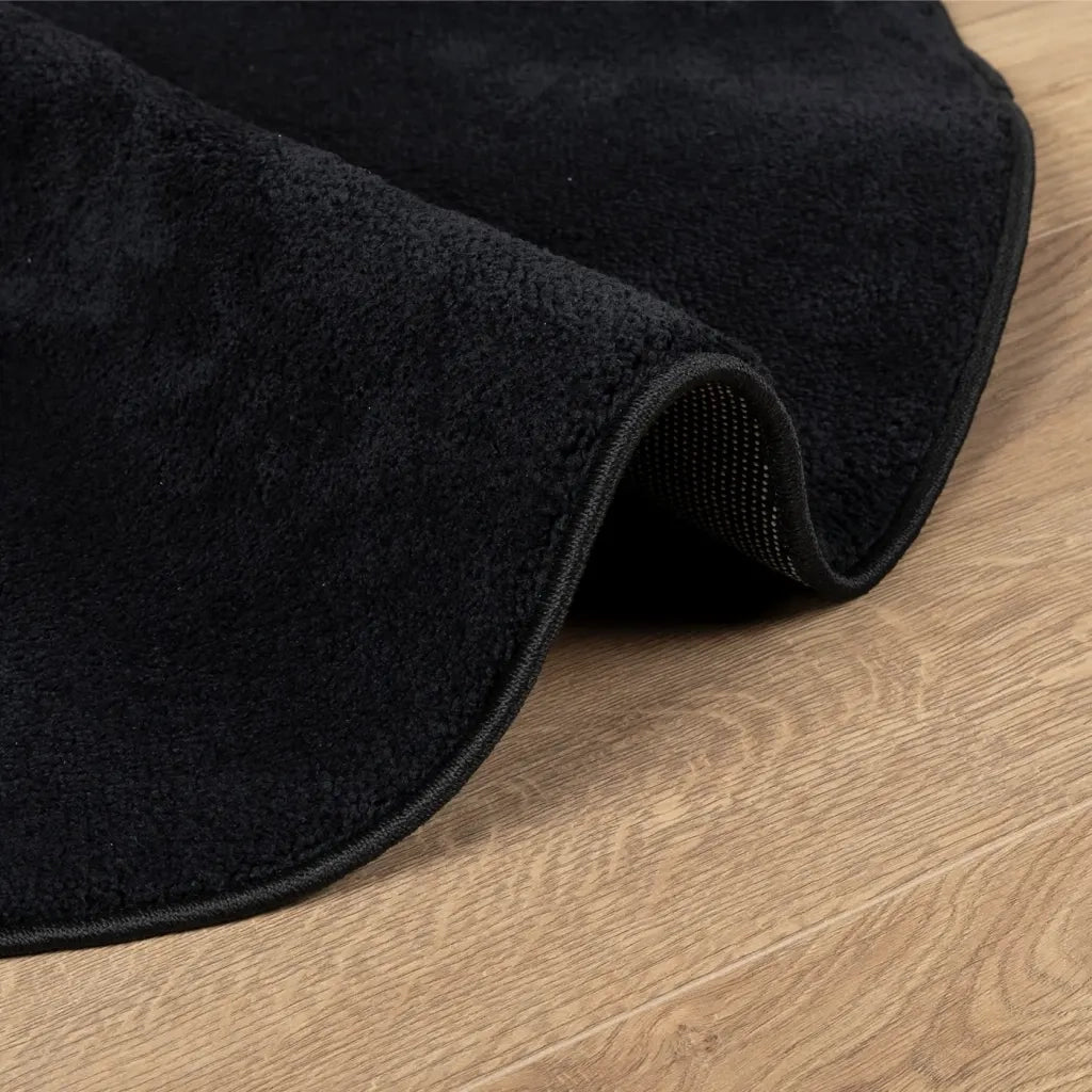 Tappeto OVIEDO a Pelo Corto Nero Ø 160 cm 375568