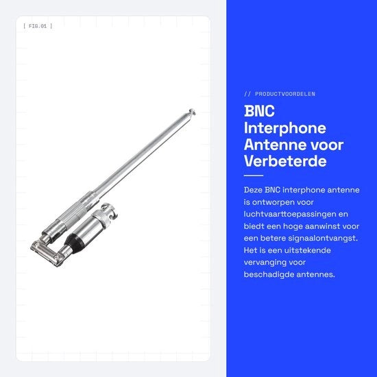 Ricevitore Alta Acquisizione Antenna 118-136MHz - Antenna BNC - Migliorata Ricezione Segnale - Acciaio Inossidabile - Utilizzo Affidabile - Incremento Acquisizione 3.5dBi