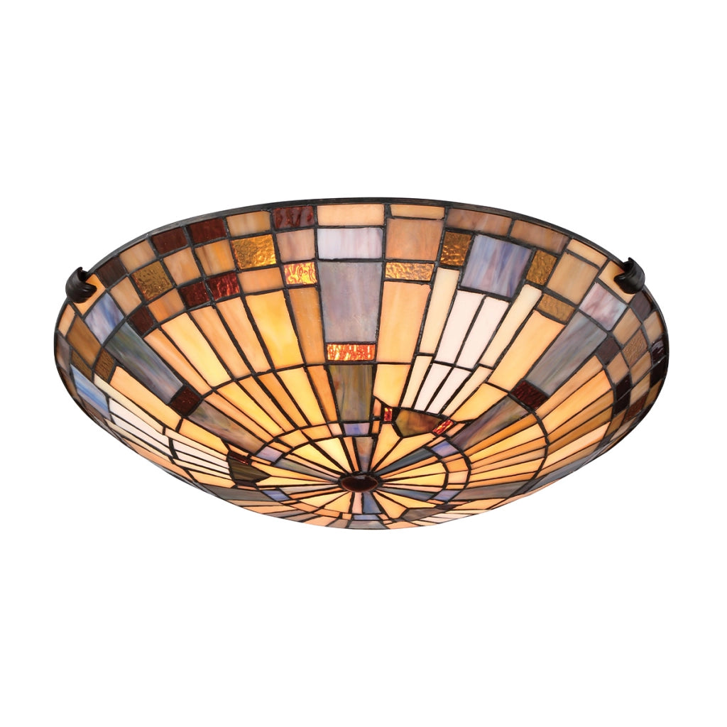 Plafoniera vetrata multicolor Inglenook Quoizel 2xE27