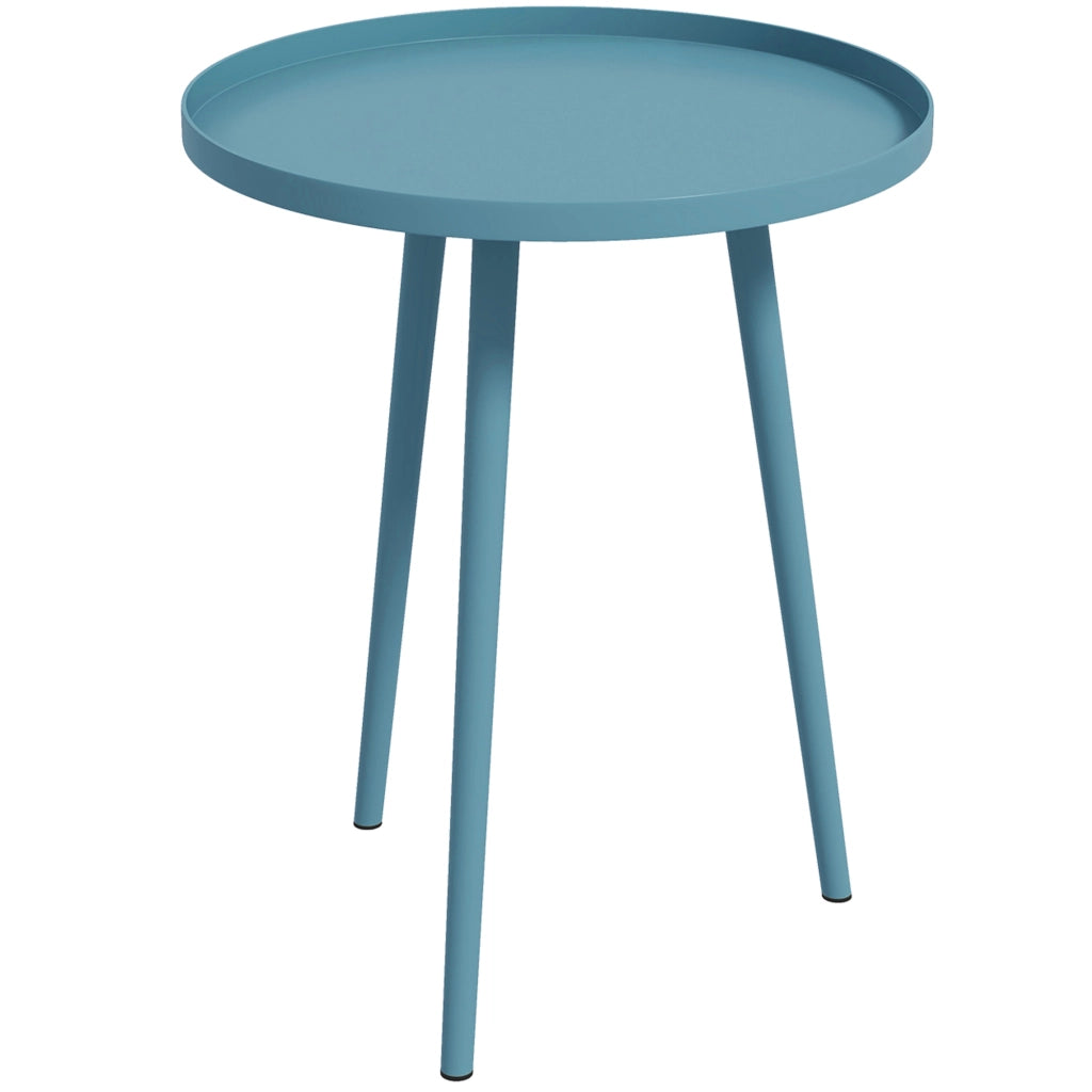 Tavolino da esterno rotondo in metallo ¨C zephmum ¨C ?40x50 cm blu