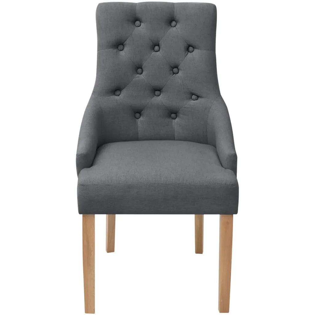Sedie da Pranzo 2 pz Grigio Scuro in Tessuto cod mxl 28149