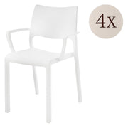 Cambon, Sedia da Esterno 4 Sedie Made in Italy, Bianco