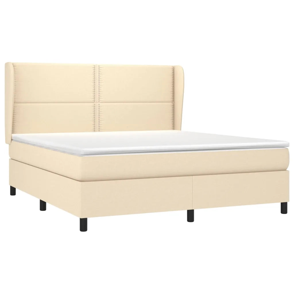 Giroletto a Molle con Materasso Crema 180x200 cm in Tessuto 3127906