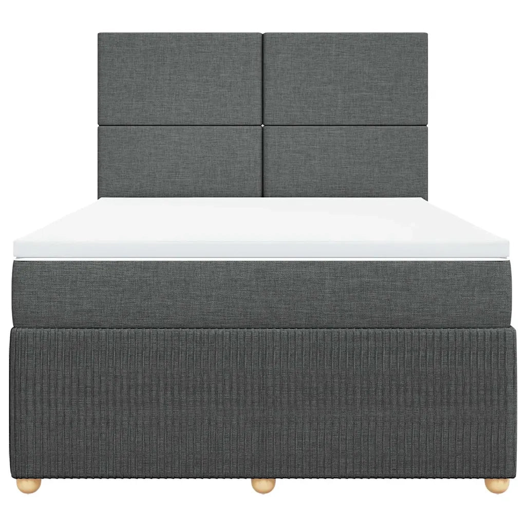 Giroletto a Molle con Materasso Grigio Scuro 160x200 cm Tessuto 3292101