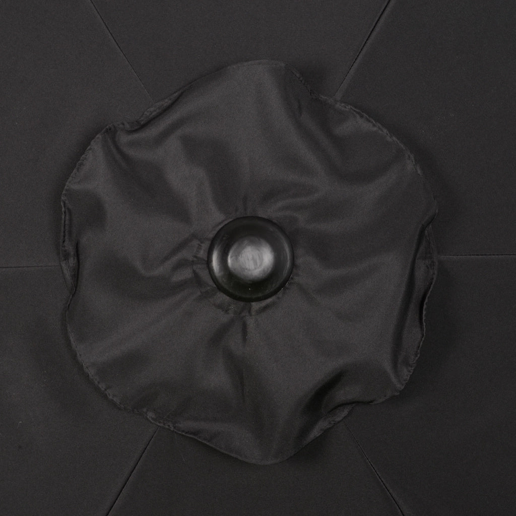 Parasole esagonale girevole pieghevole diametro 196 cm stabile da mercato protezione solare per balcone giardino e spiaggia colore nero