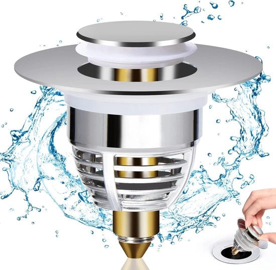 Pluggi per scarico - Sostituzione di pluggi per scarico bagno - Pluggi per scarico universali - Zeppelle per pluggi per scarico - Pluggi per bidet pieghevoli in acciaio inox - Per vasche da bagno, cucine, lavabi (32-42 mm)