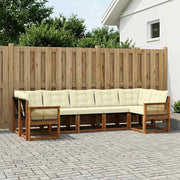 Set di divani da esterno 7 pz Naturale e Crema 3382194
