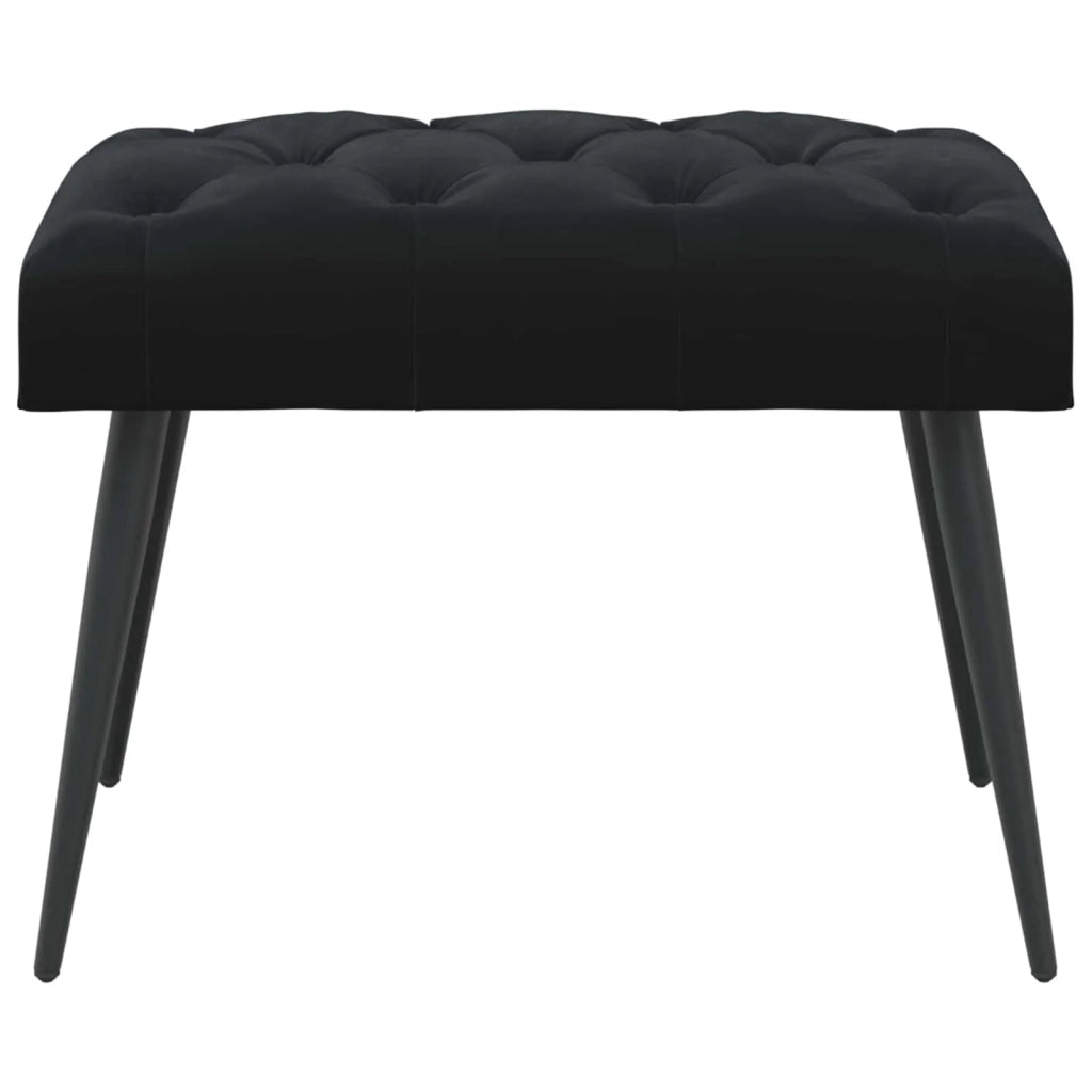 Panchina con bottoni imbottiti Nero 60 x 40 x 45 cm Velluto 42038549