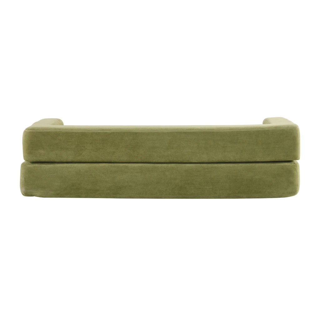 DIVANO LETTO Modulare multifunzione in chenille verde