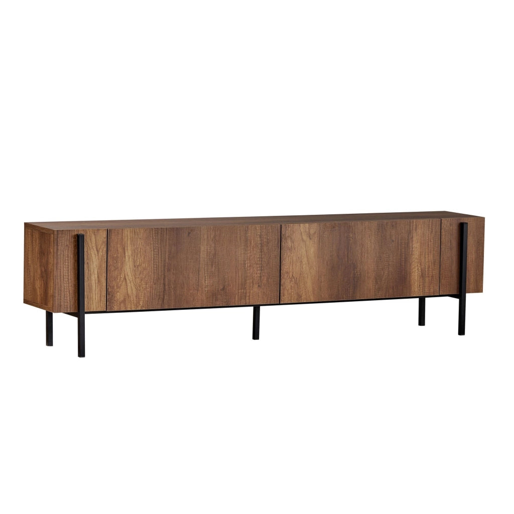 Porta TV in legno "Nexus" - 180 x 30 x 45 cm - Noce Barocco / Nero