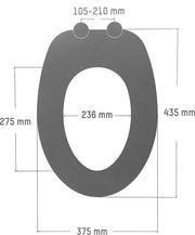 Bracciale per WC Blue Stone, con chiusura automatica, coperchio per water con nucleo in MDF, 3-dimensionale stampa, ASMBLU7375
