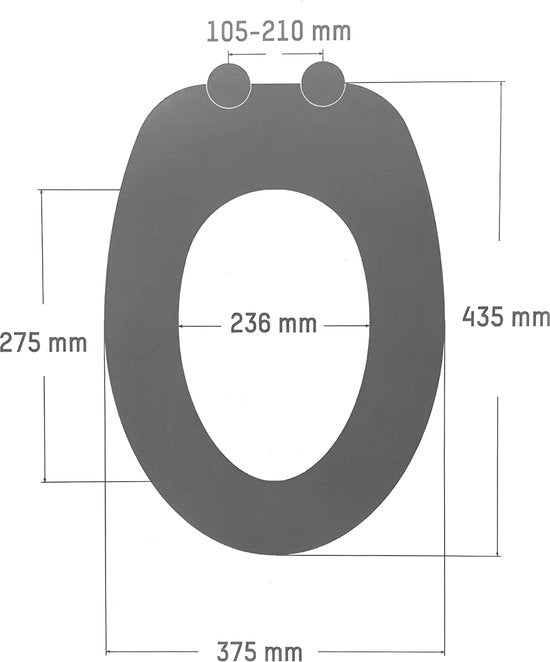 Bracciale per WC Blue Stone, con chiusura automatica, coperchio per water con nucleo in MDF, 3-dimensionale stampa, ASMBLU7375