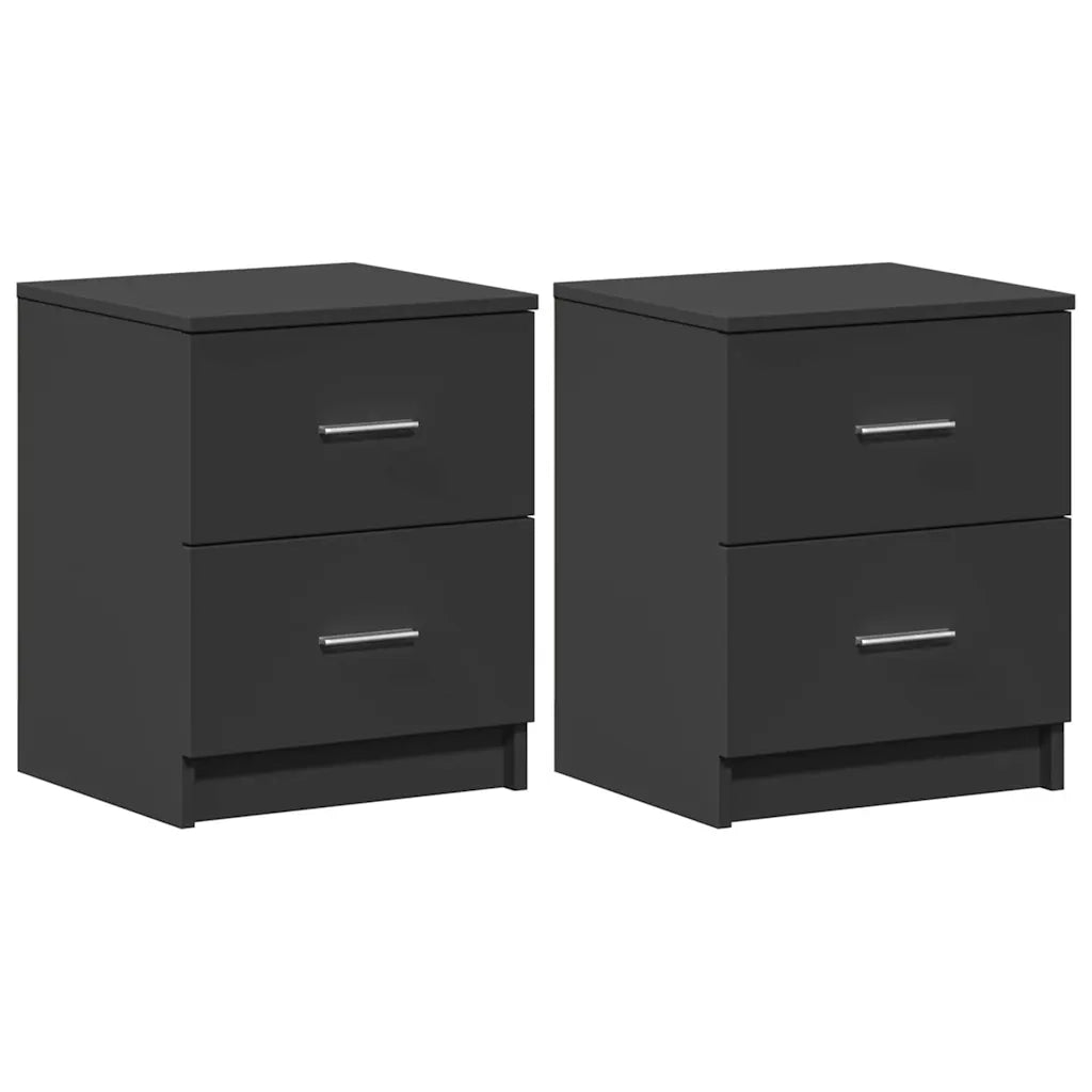 vidaXL Comodini 2 pz con 2 Cassetti Neri 40x36x50 cm