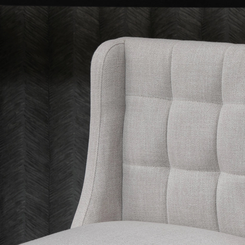 Sgabello da bar imbottito con schienale, lavorazione capitonné, beige, 47 x 50 x 101 cm