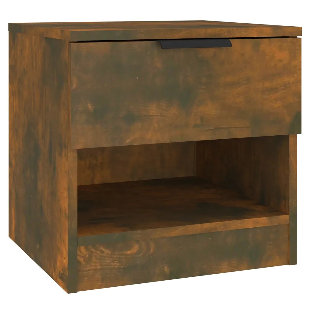 Comodino-Tavolino da notte Rovere Fumo in Legno Multistrato 661055
