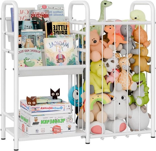 Cassetto per libri e contenitore per giocattoli per bambini - Libreria per bambini con 3 cassetti - Contenitore per giocattoli per camera da letto dei bambini - Mobili per l'organizzazione di libri e giocattoli per bambini - Bianco